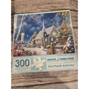 Bits & Pieces 300 Piece Puzzle 18"x24" Alan Giana Snowy Evening Lights New(250)